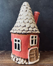 Load image into Gallery viewer, Dark Pink Round Tealight House - Village Pottery