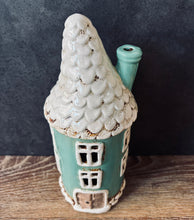 Load image into Gallery viewer, Tall Green Round Tealight House - Village Pottery