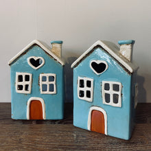 Load image into Gallery viewer, Teal Heart Tealight House - Village Pottery