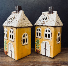 Load image into Gallery viewer, Yellow Garden Tealight House - Village Pottery