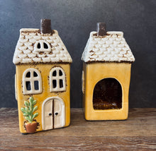 Load image into Gallery viewer, Yellow Garden Tealight House - Village Pottery