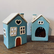 Load image into Gallery viewer, Teal Heart Tealight House - Village Pottery