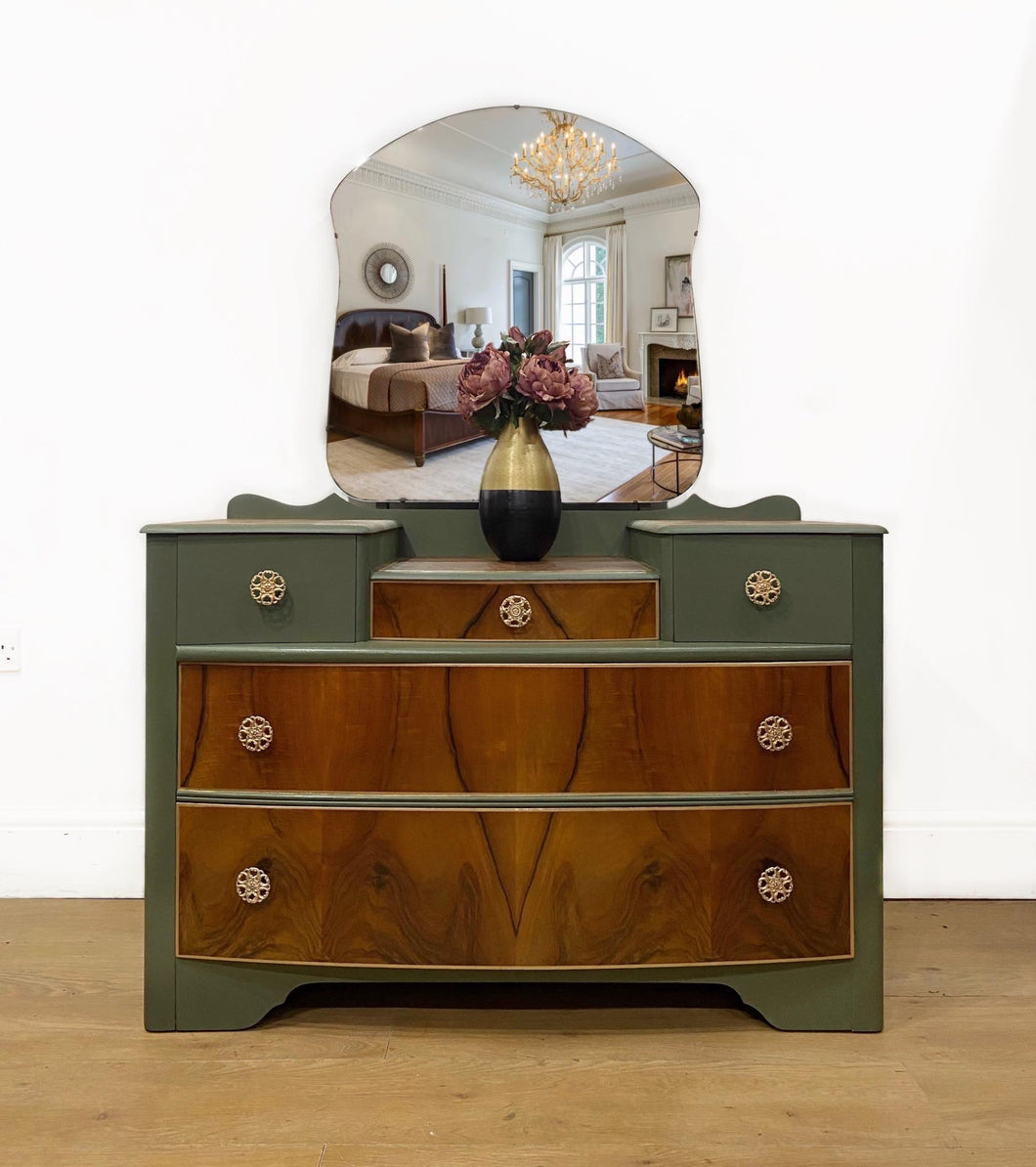 Walnut and Bayberry Dressing Table