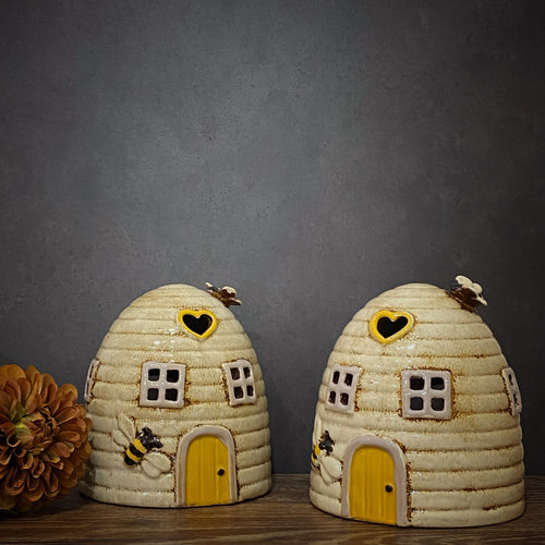 Beehive Dome Cream Tealight House - Village Pottery