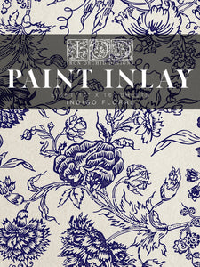 Indigo Floral IOD Paint Inlay - Iron Orchid Designs